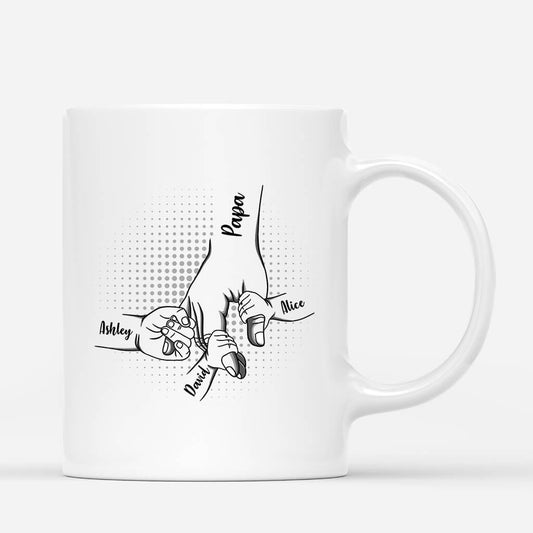 0945MUK1 papa holding hands mug personalised mug for him