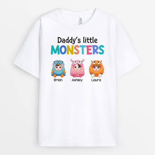 0948AUK1 Personalised T shirts Gifts Monster Papa Grandad