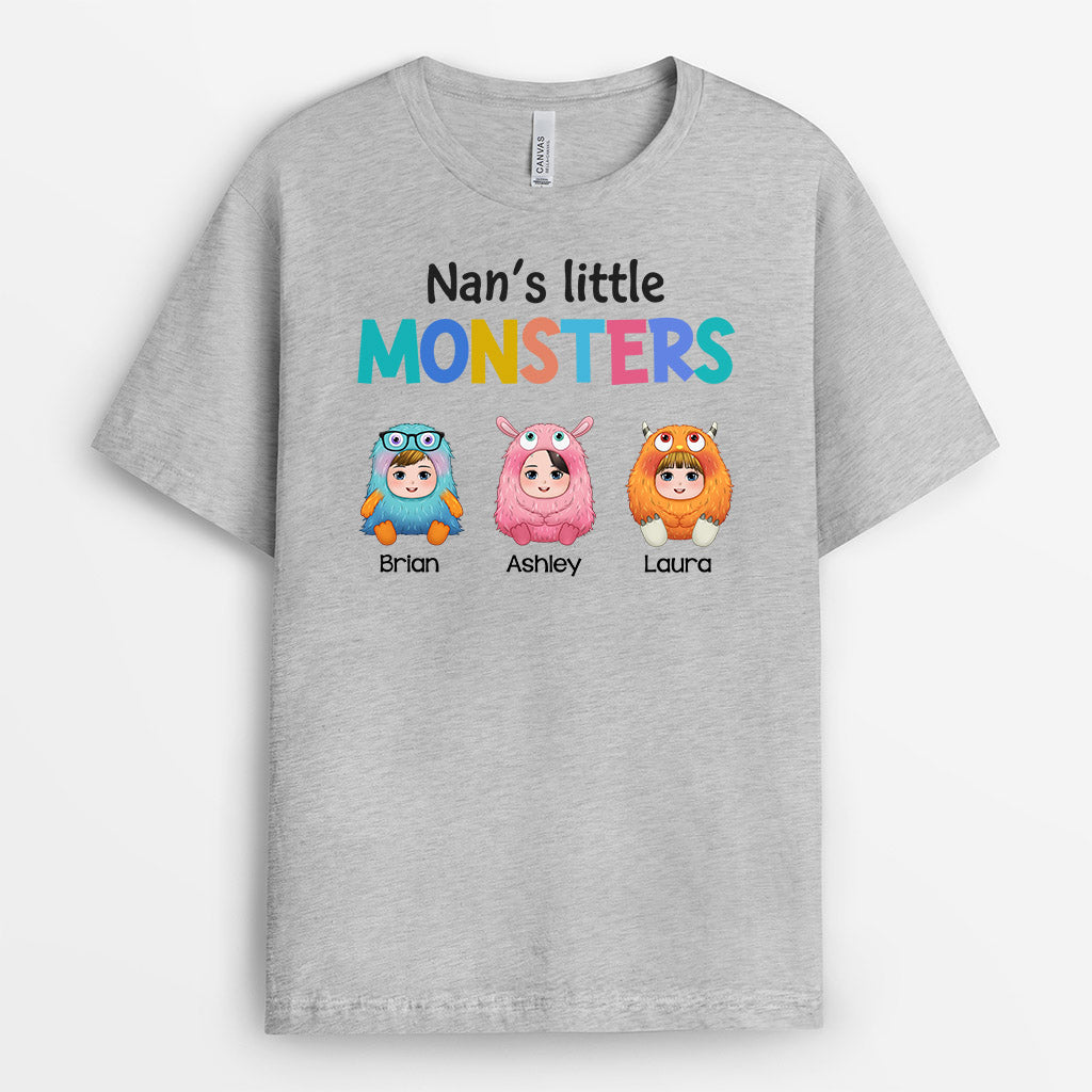 0948AUK2 Personalised T shirts Gifts Monster Grandma Mum