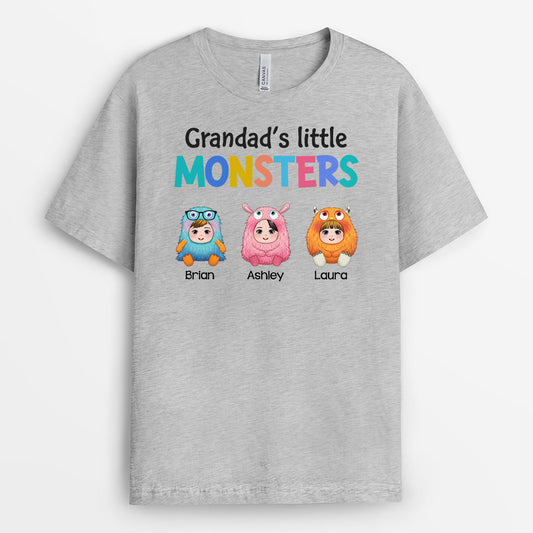 0948AUK2 Personalised T shirts Gifts Monster Papa Grandad