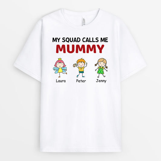 0956AUK1 Personalised T shirts Gifts Squad Grandma Mum