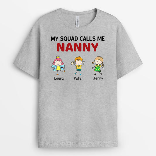 0956AUK2 Personalised T shirts Gifts Squad Grandma Mum