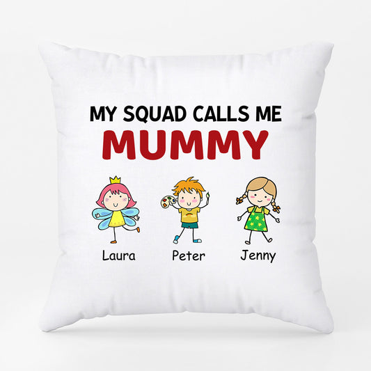 0956PUK1 Personalised Pillows Gifts Squad Grandma Mum