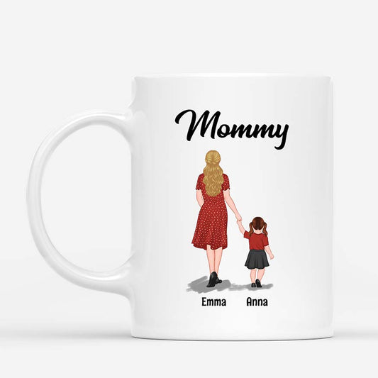 0957MUS1 Personalized Mugs Gifts Holding Hands Grandma Mom