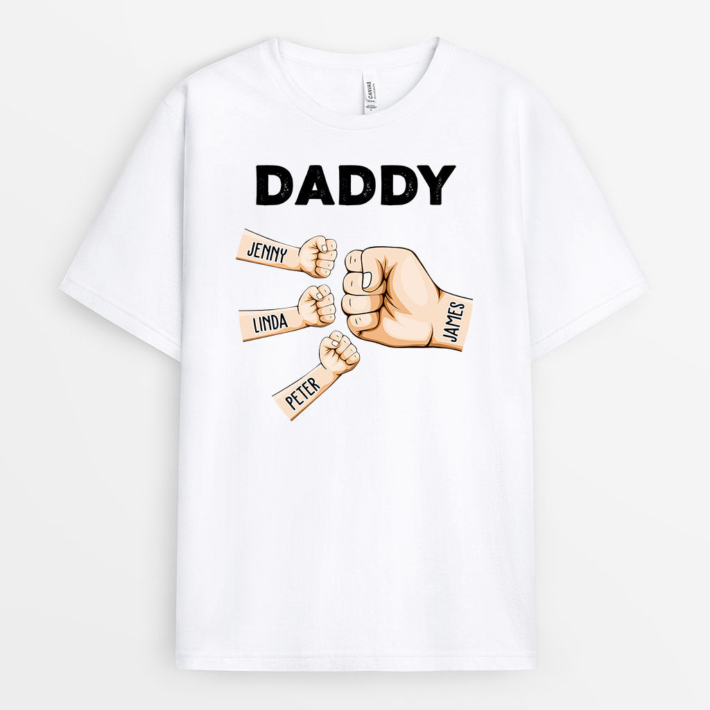 0958AUK1 Personalised T shirts Gifts Fist Bump Grandad Dad
