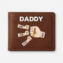 0958JUS1 custom dad present daddy and kids fist bump leather wallet 0958J5H7B