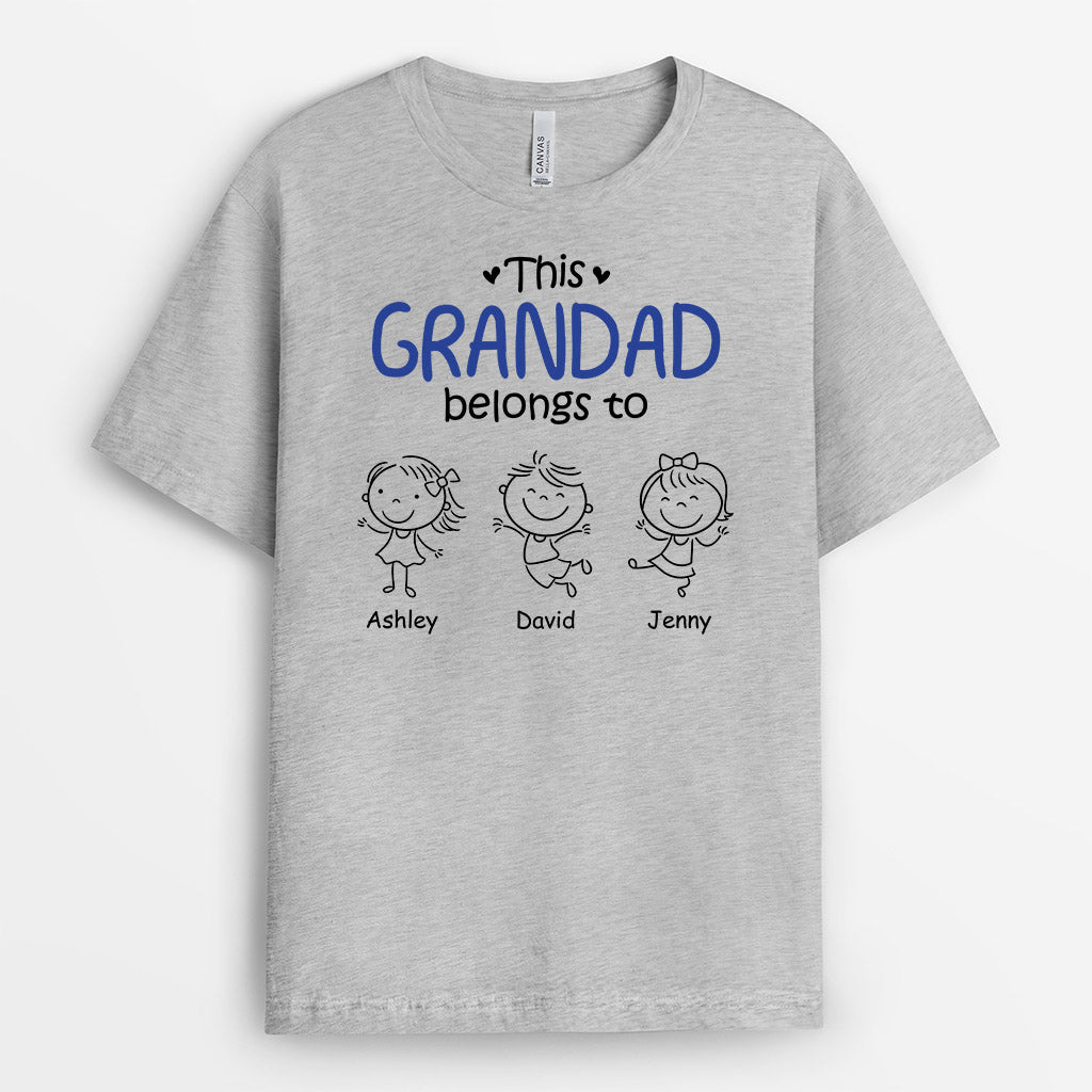 0959AUK2 Personalised T shirt Gifts Grandkids Grandad Dad