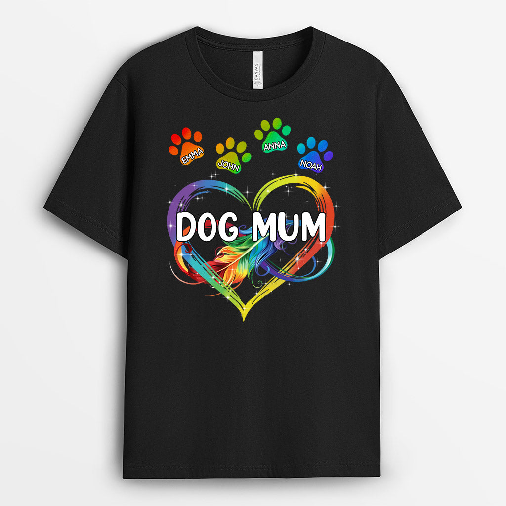 0960AUK1 Personalised T shirts Gifts Pawprints Dog Lovers