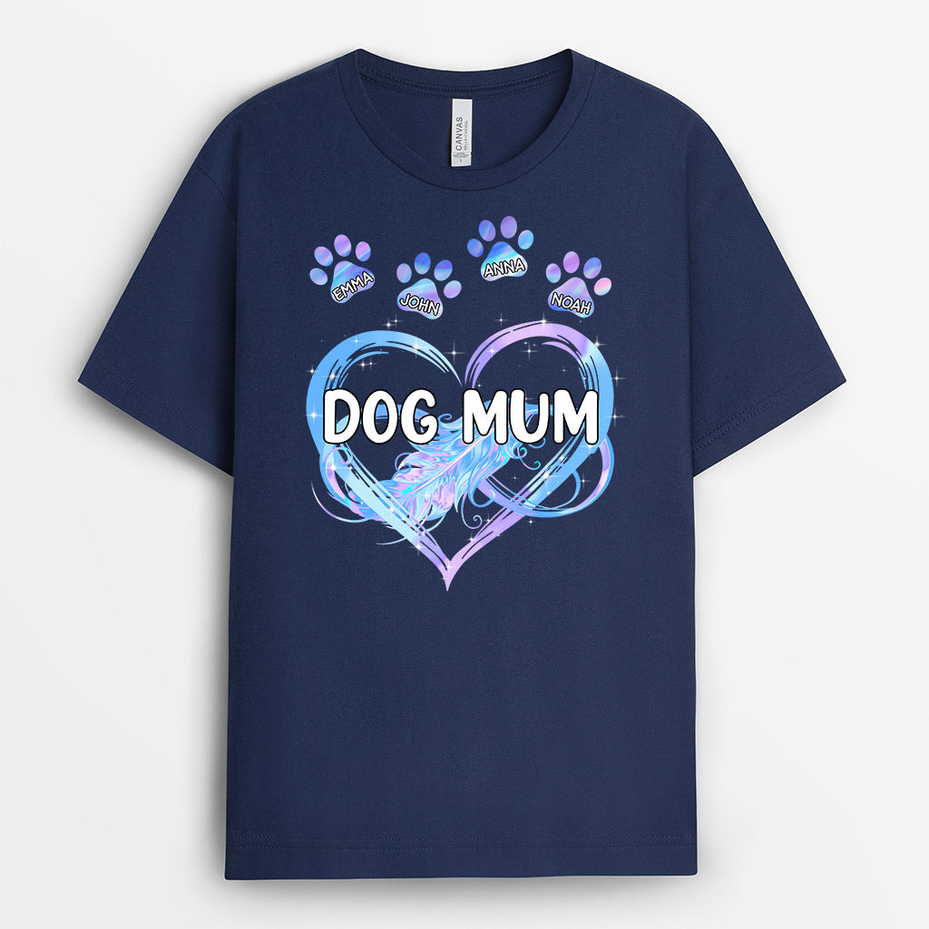 0960AUK2 Personalised T shirts Gifts Pawprints Dog Lovers