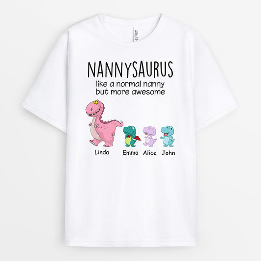 0967AUK2 Personalised T shirts Gifts Dinosaur Grandma Mum