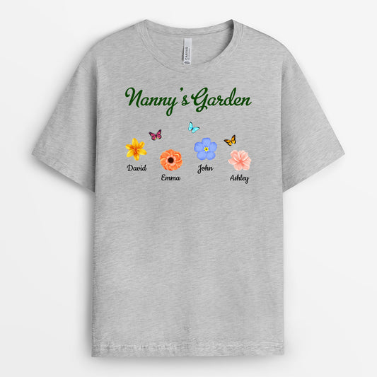 0971AUK1 Personalised T shirts Gifts Flower Grandma Mum