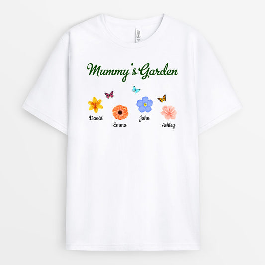 0971AUK2 Personalised T shirts Gifts Flower Grandma Mum