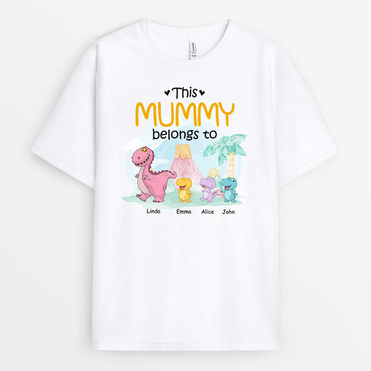 0972AUK1 Personalised T shirts Gifts Dinosaur Grandma Mum