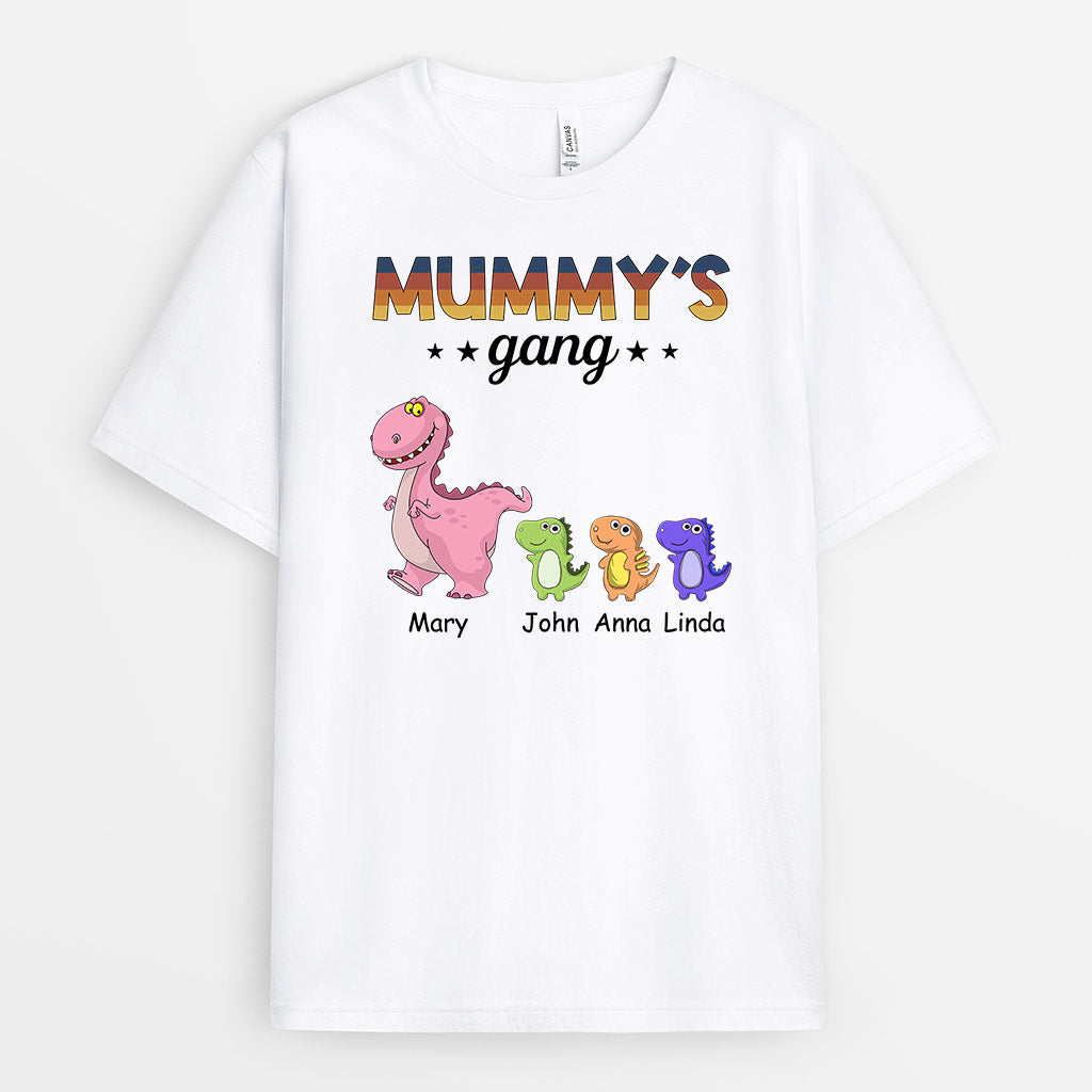 0975AUK1 Personalised T shirts Gifts Dinosaur Grandma Mum