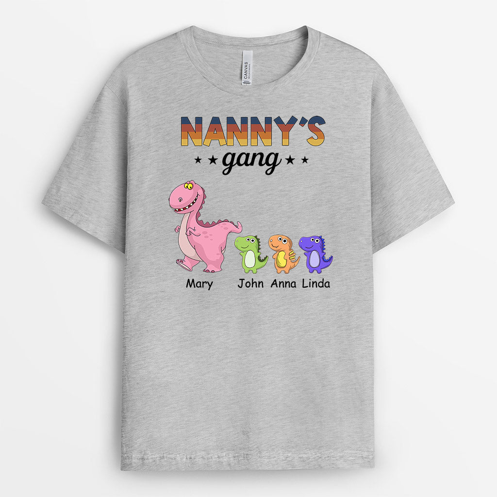 0975AUK2 Personalised T shirts Gifts Dinosaur Grandma Mum
