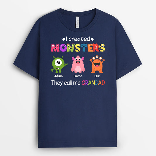 0978AUK2 Personalised T shirts Gifts Monsters Grandad Dad