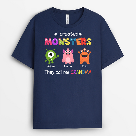 0978AUK2 Personalised T shirts Gifts Monsters Grandma Mum