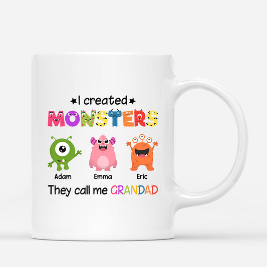 0978MUK1 Personalised Mug Gifts Monsters Grandad Dad