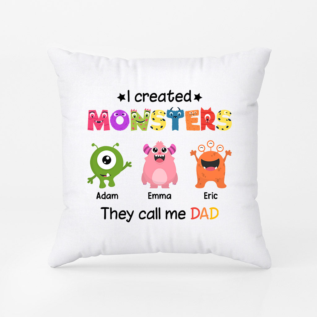 0978PUK1 Personalised Pillow Gifts Monsters Grandad Dad