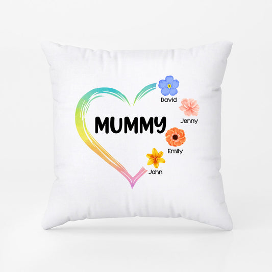 0980PUK1 Personalised Pillows Gifts Flower Heart Grandma Mum
