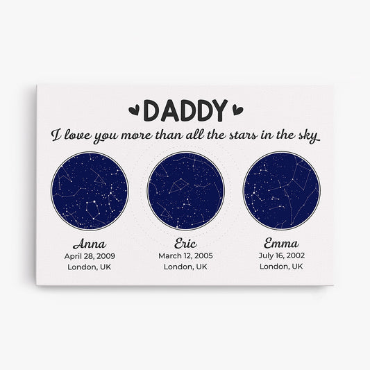 0982CUK1 Personalised Canvas Gifts Constellation Grandad Dad