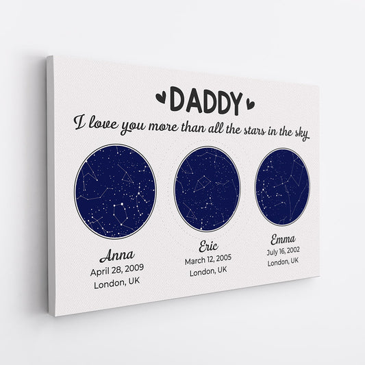 0982CUK2 Personalised Canvas Gifts Constellation Grandad Dad