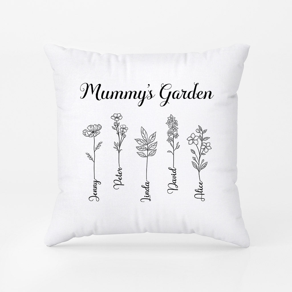 0985PUK1 Personalised Pillows Gifts Drawing Flowers Grandma Mum