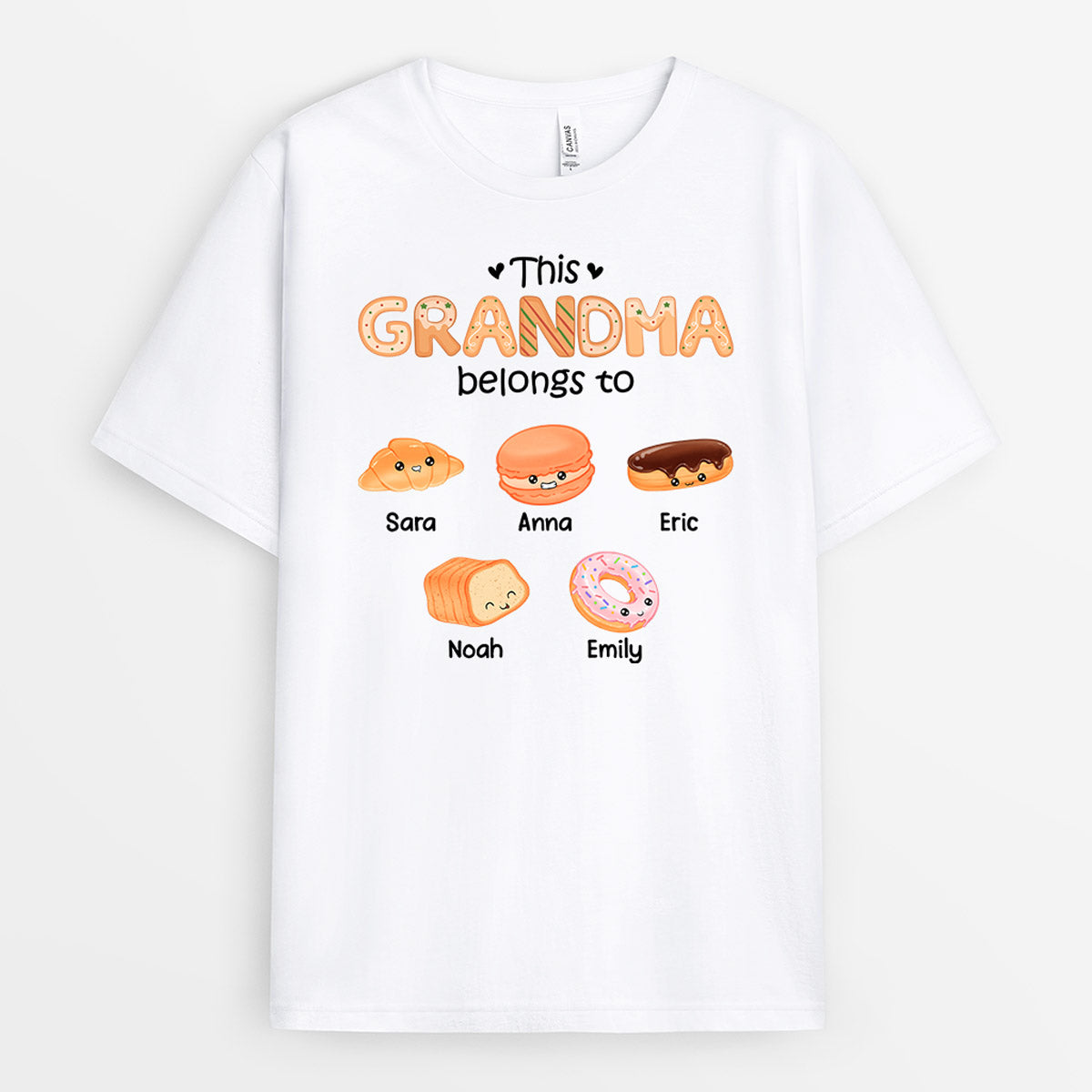 0992AUK1 Personalised T shirts Gifts Cartoon Grandma Mum