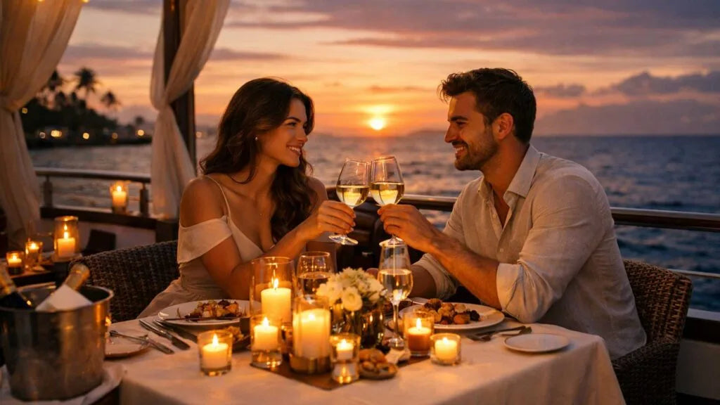 Sunset Dinner Cruise as 10 Year Anniversary Gift Ideas for Couples
