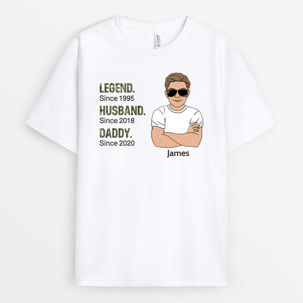 1004AUK1 Personalised T shirts Gifts Legend Grandad Dad