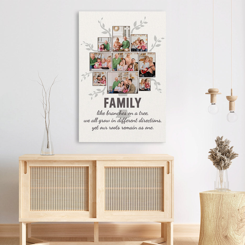 1007CUK3 Personalised Canvas Gifts Tree Branch Family