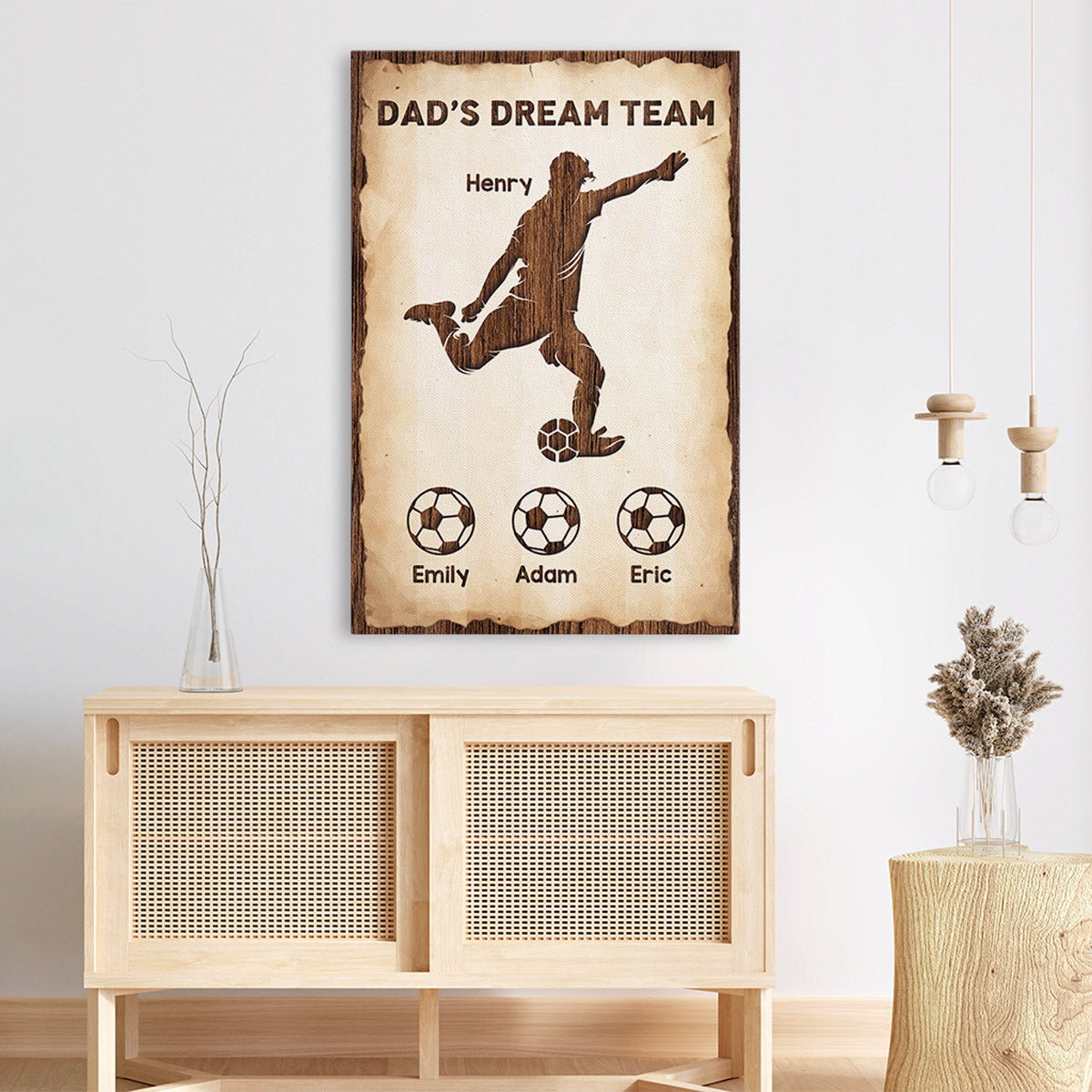 1015CUK1 Personalised Canvas Gifts Soccer Grandad Dad