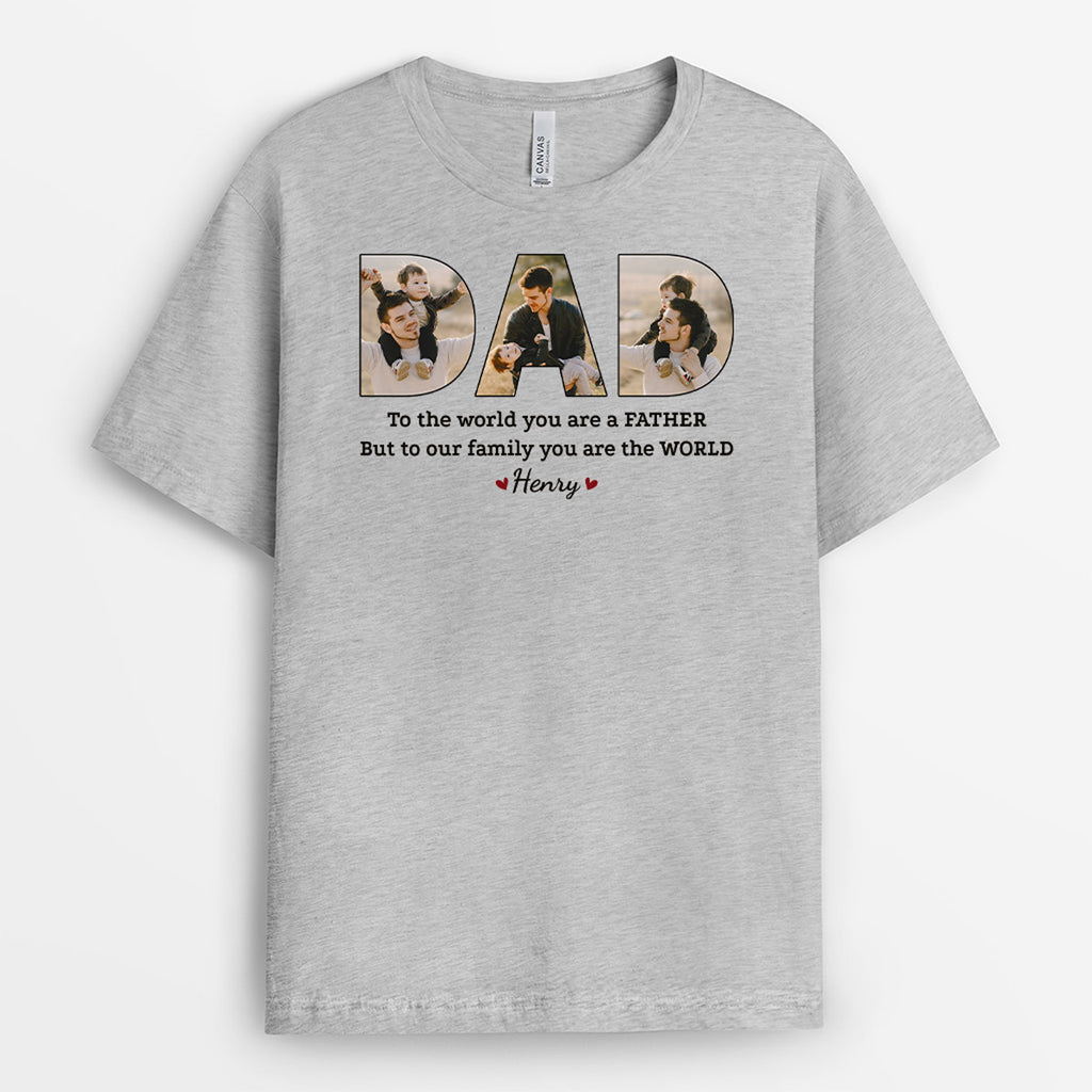 1016AUK1 Personalised T shirts Gifts World Grandad Dad
