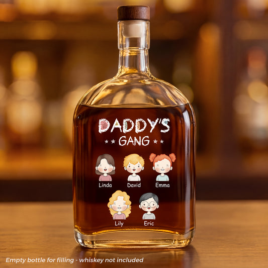 1017AUS1 daddy gang whiskey bottle personalized gift for dadgrandpa 1017aicp0b