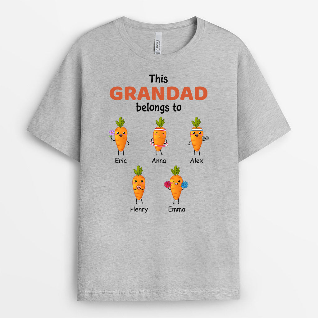 1019AUK1 Personalised T shirts Gifts Carrots Grandad Dad