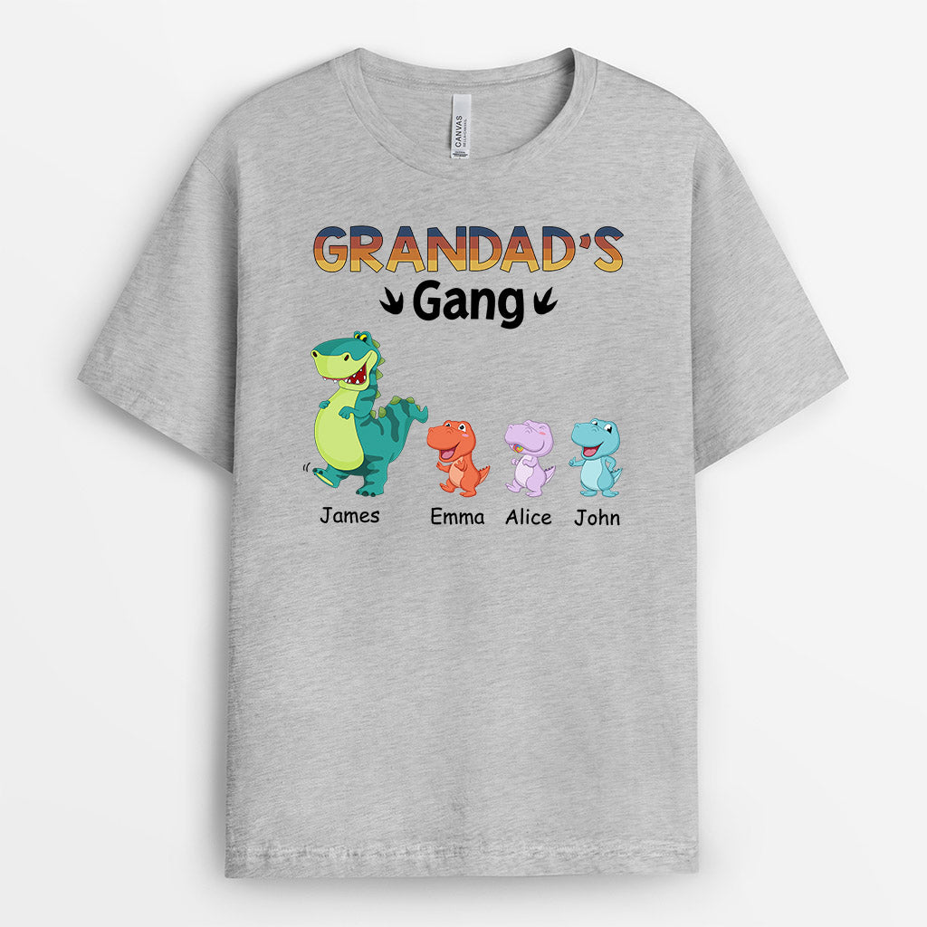 1021AUK1 Personalised T shirts Gifts Dinosaur Grandad Dad