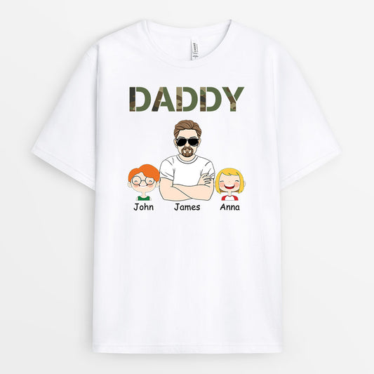 1026AUK1 Personalised T shirts Gifts Camouflage Grandad Dad