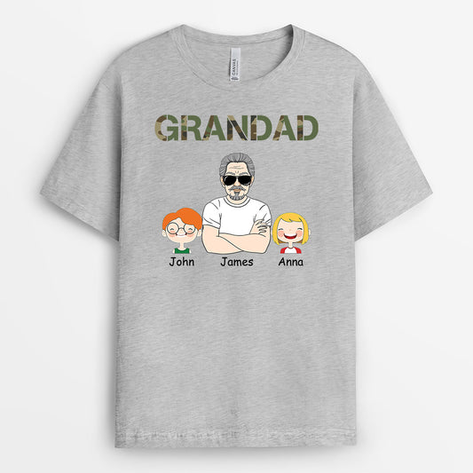 1026AUK2 Personalised T shirts Gifts Camouflage Grandad Dad