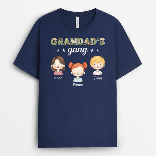 1027AUK2 Personalised T shirts Gifts Gang Grandad Dad