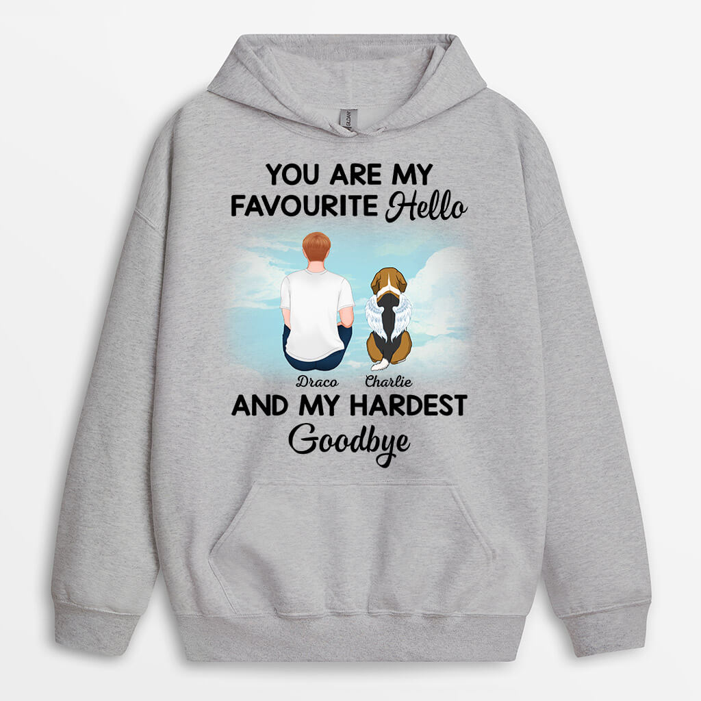 1028HUK1 Personalised Hoodies Gifts Memorial Dog Lovers