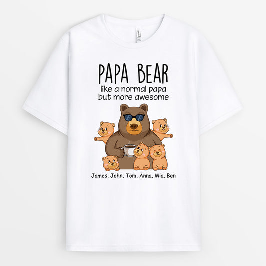 1029AUK1 Personalised T shirts Gifts Bear Grandad Dad