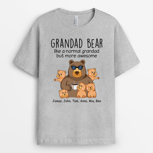 1029AUK2 Personalised T shirts Gifts Bear Grandad Dad