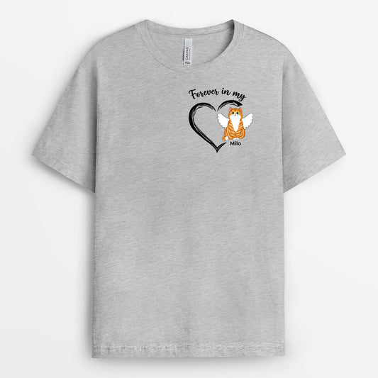 1034AUK1 Personalised T shirts Gifts Heart Cat Lover
