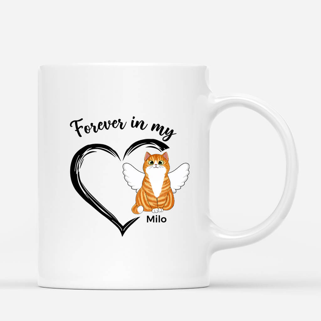 1034MUK1 Personalised Mugs Gifts Heart Cat Lovers