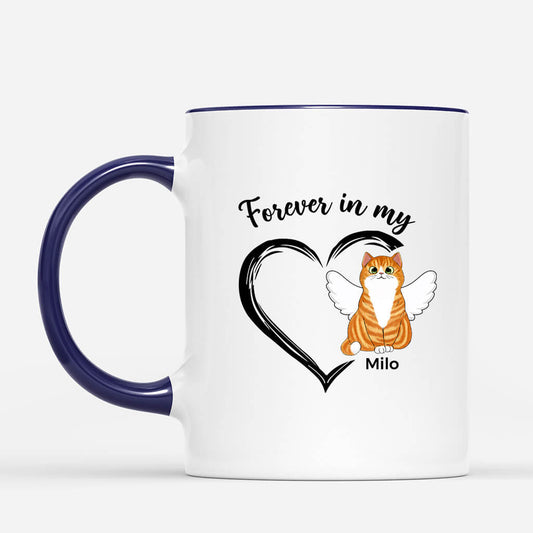 1034MUK2 Personalised Mugs Gifts Heart Cat Lovers