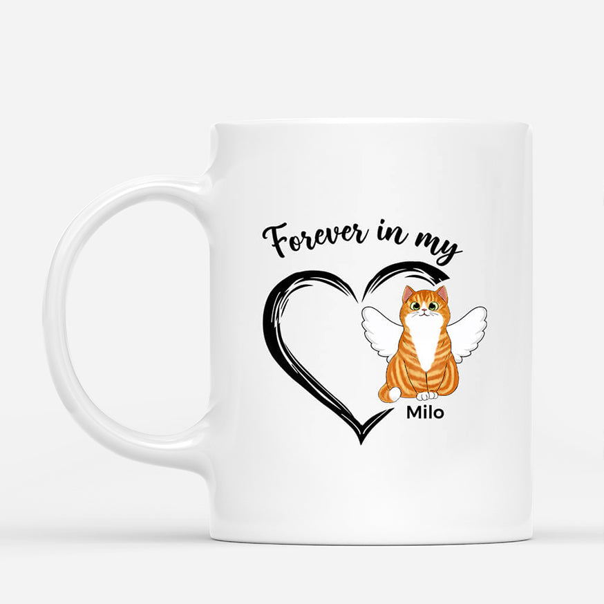 1034MUS1 Personalized Mugs Gifts Heart Cat Lovers