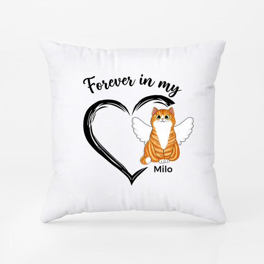 1034PUK1 Personalised Pillows Gifts Heart Cat Lovers