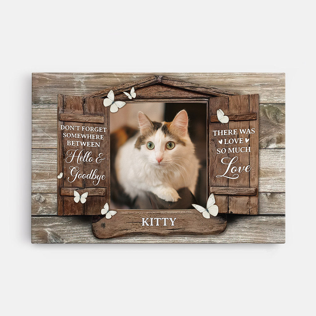 1036CUK1 Personalised Canvas Gifts Hello Goodbye Cat Lovers