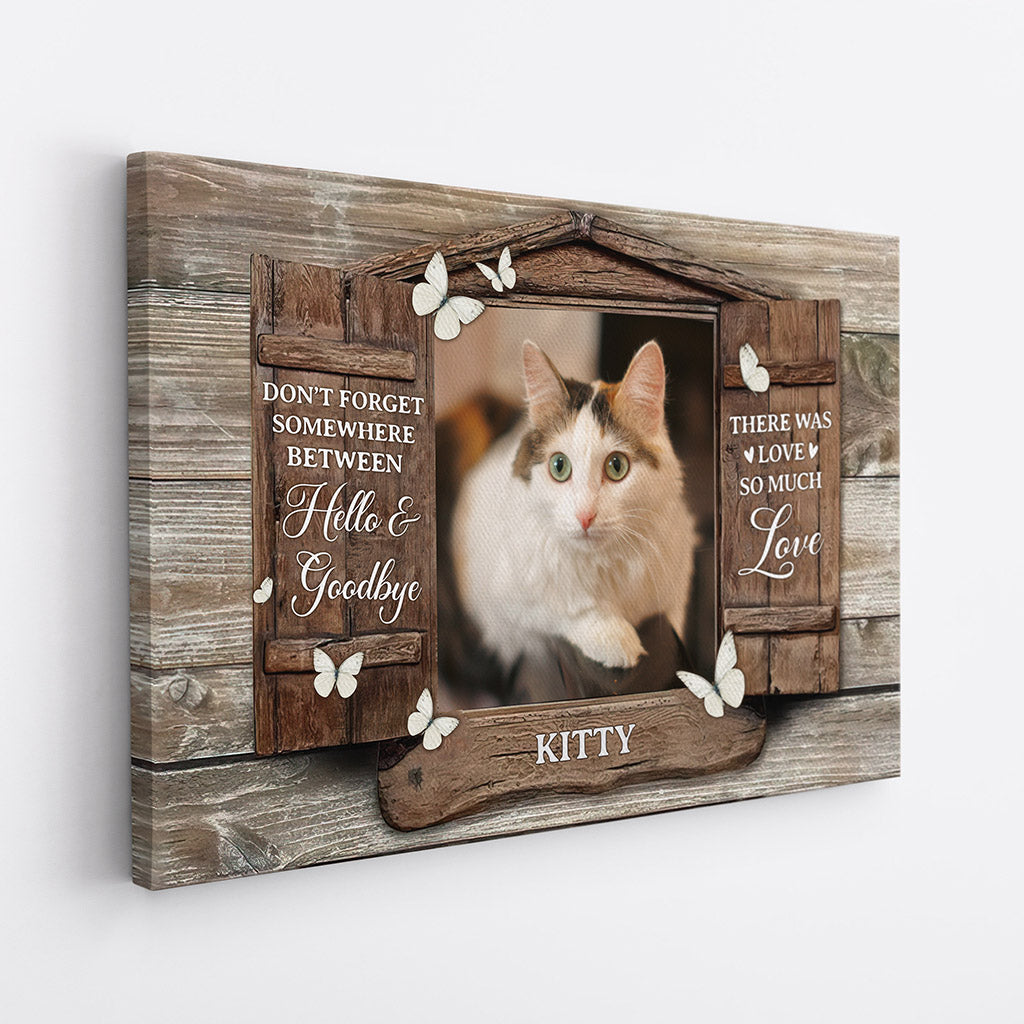1036CUK2 Personalised Canvas Gifts Hello Goodbye Cat Lovers