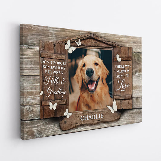 1036CUK2 Personalised Canvas Gifts Hello Goodbye Dog Lovers